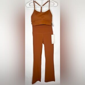 Lululemon Flow Y Nulu Longline Bra & Align High Rise Mini Flare Pant Extra Short
